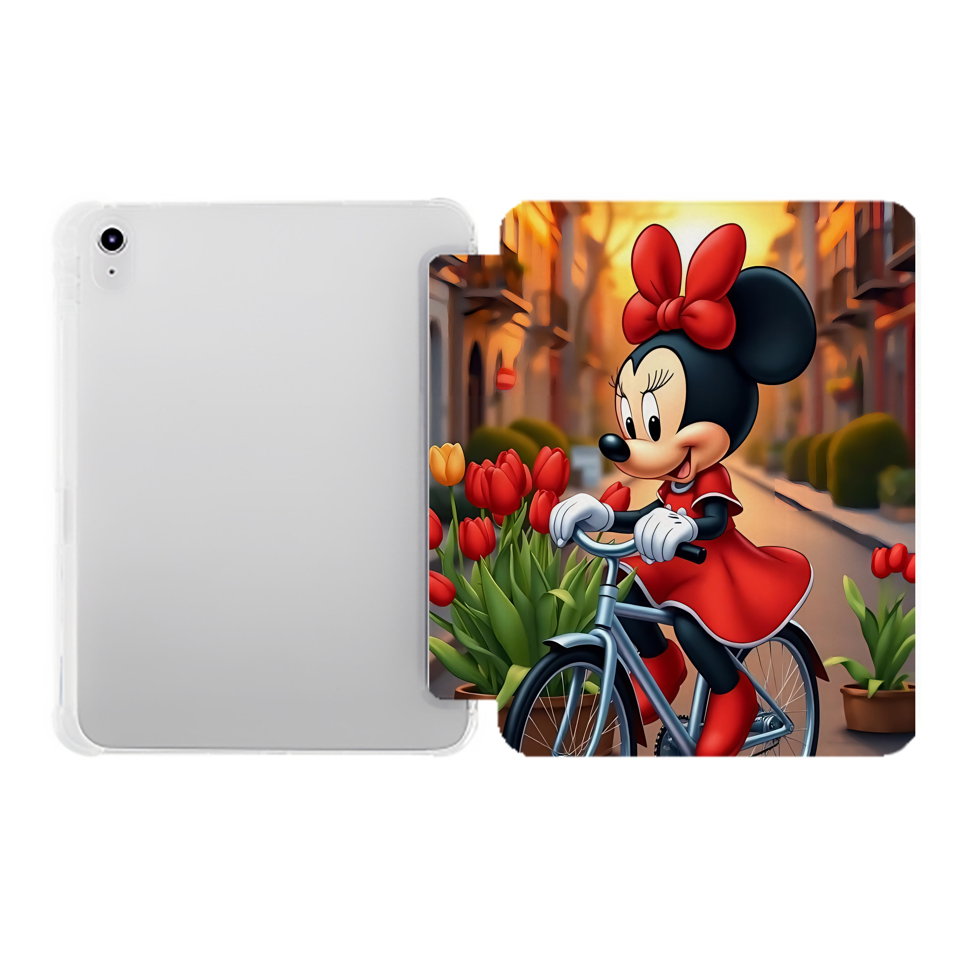 （画像用） ミッキーマウス Mickey Mouse IPad ケース ペン収納付き 三つ折りスタンド PUレザー×シリコン 対応機種9.5/10.5/10.9インチ